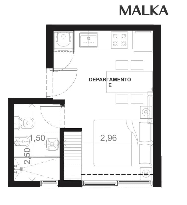 Departamento  Monoambiente de pozo con financiación a 60 meses - Villa Sarita