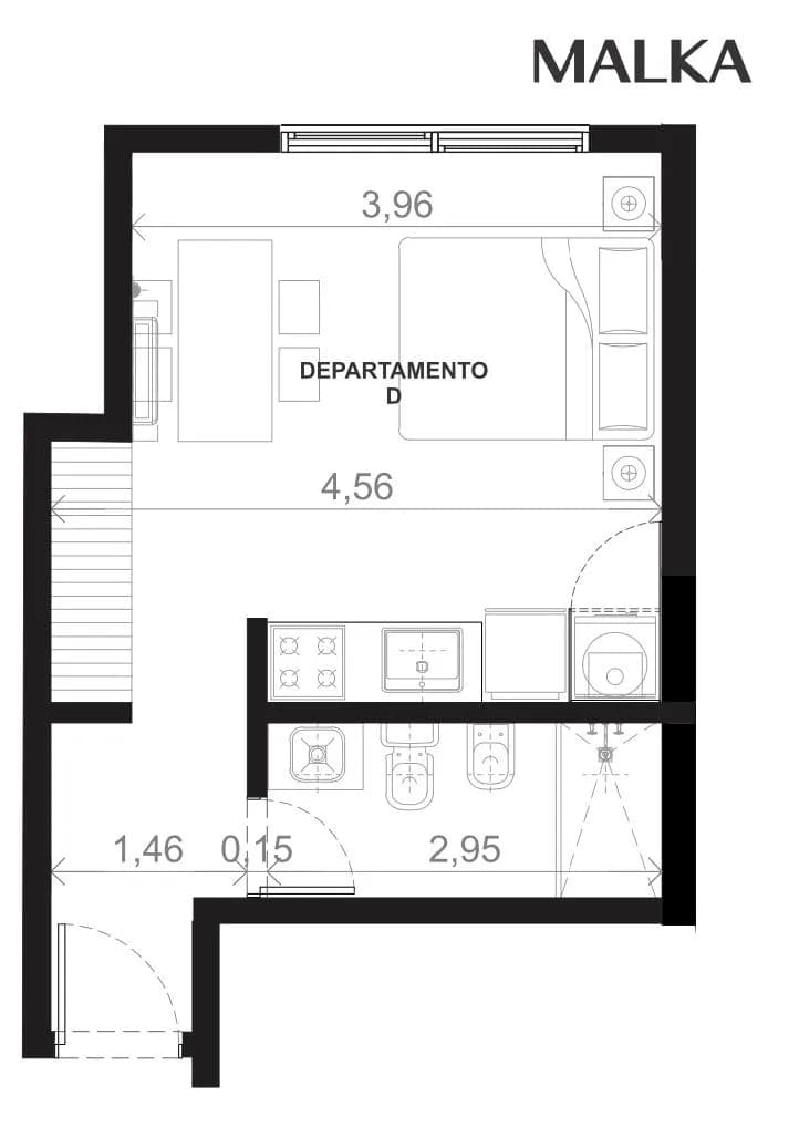 Departamento Monoambiente de pozo con financiación a 60 meses  - Villa Sarita