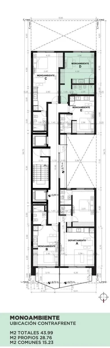 Departamento Monoambiente de pozo con financiación a 60 meses  - Villa Sarita