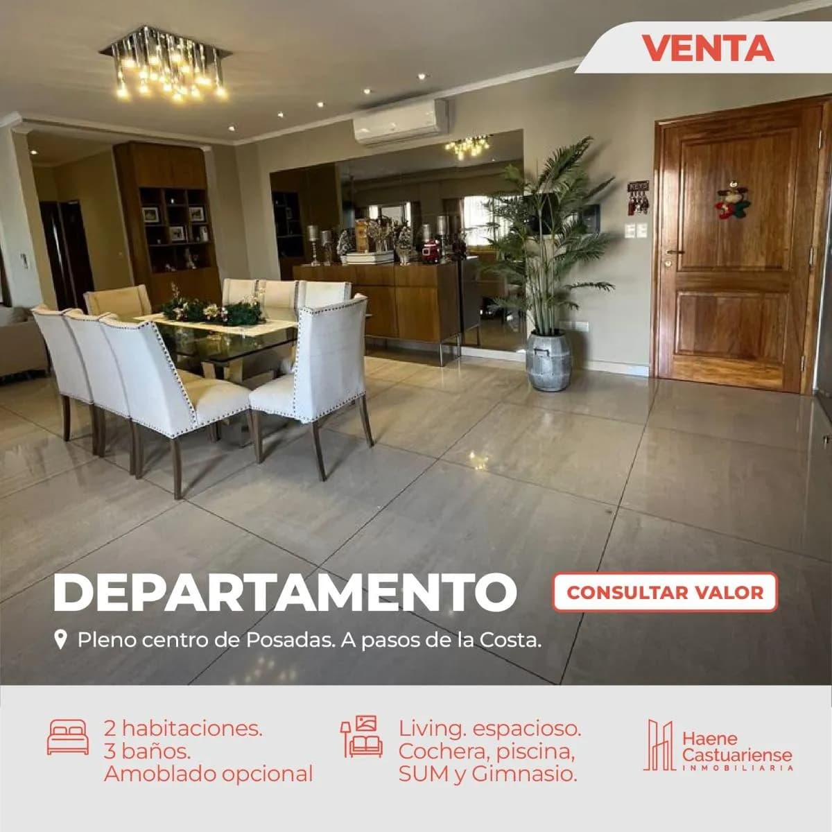 Departamento centrico de 2 dormitorios en venta