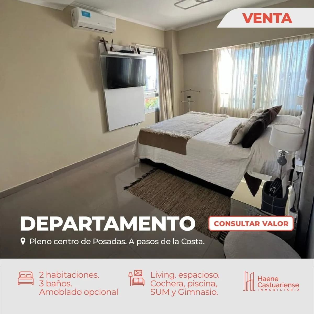 Departamento centrico de 2 dormitorios en venta