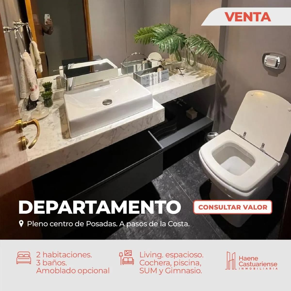 Departamento centrico de 2 dormitorios en venta