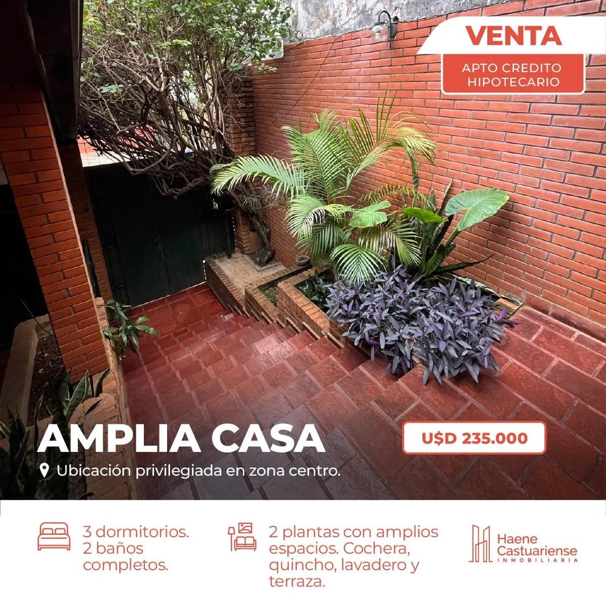 Casa de 3 Dormitorios Centrica en Venta