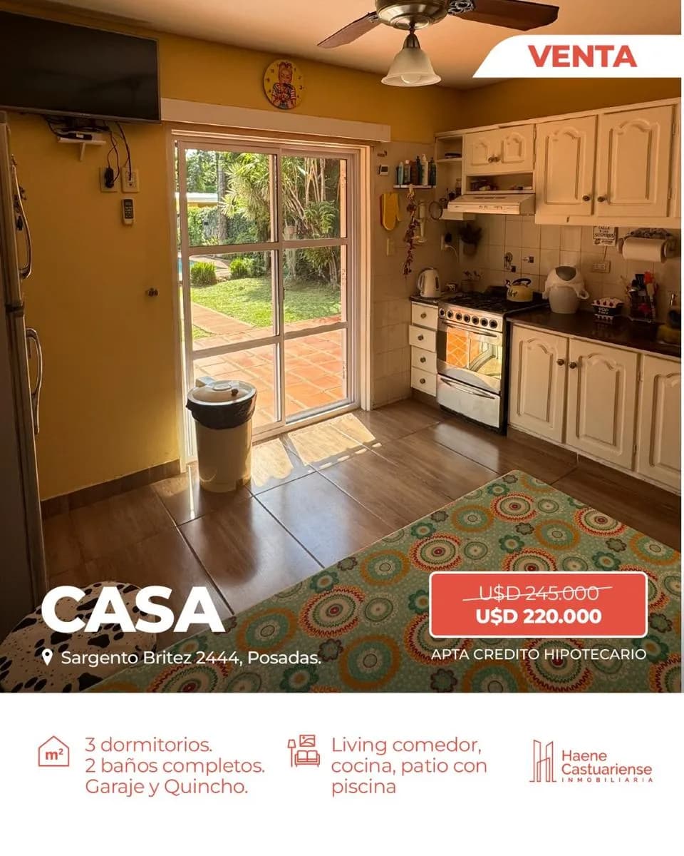 Casa de 3 dormitorios en venta