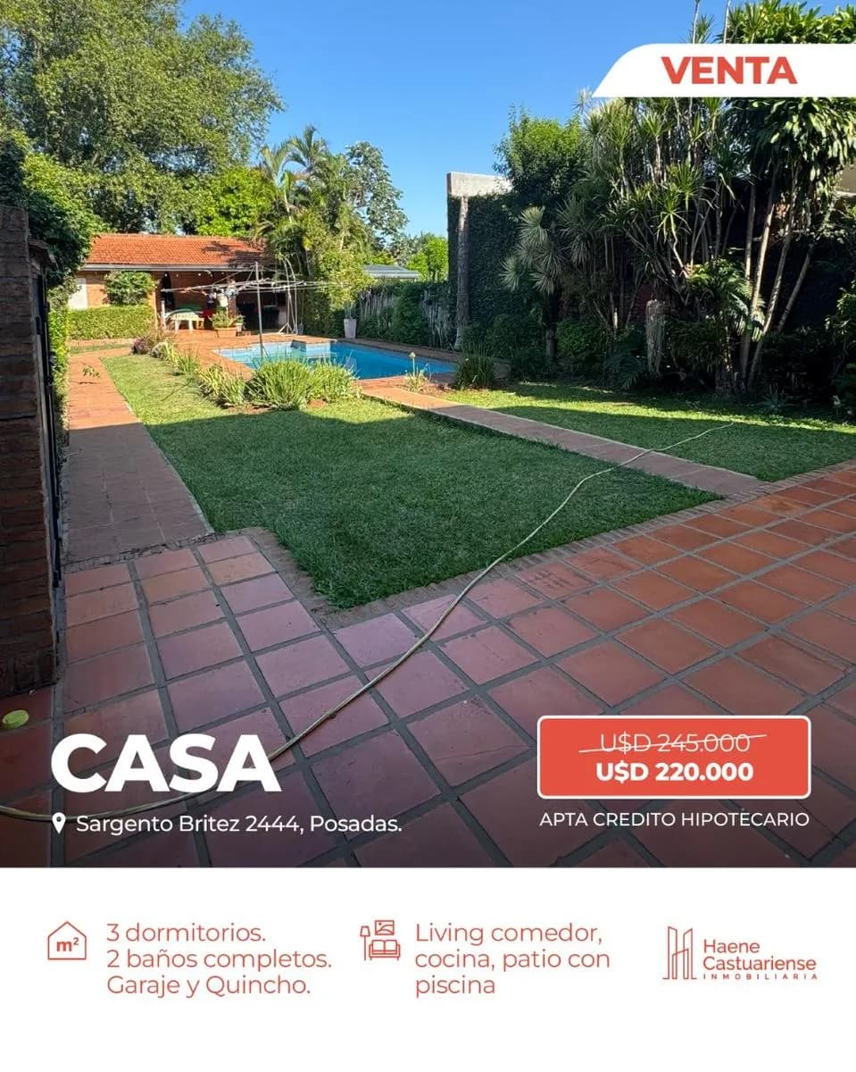 Casa de 3 dormitorios en venta