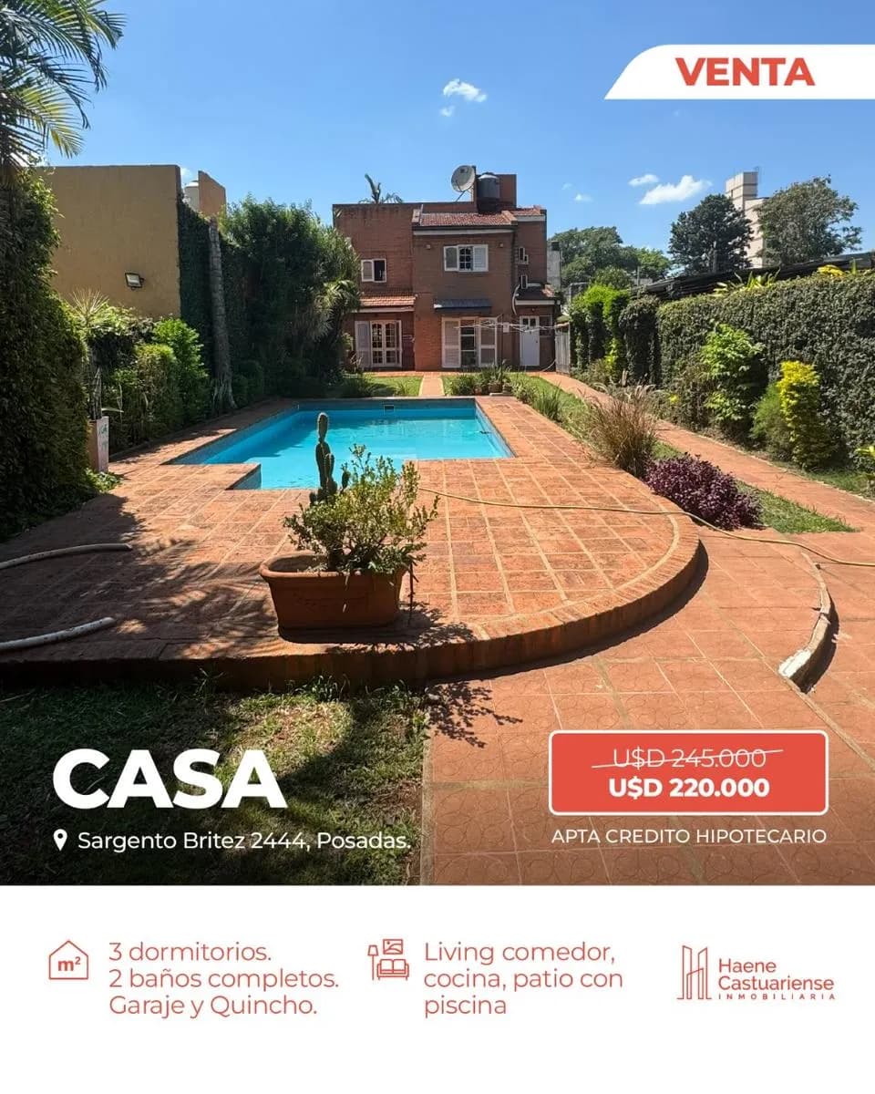 Casa de 3 dormitorios en venta