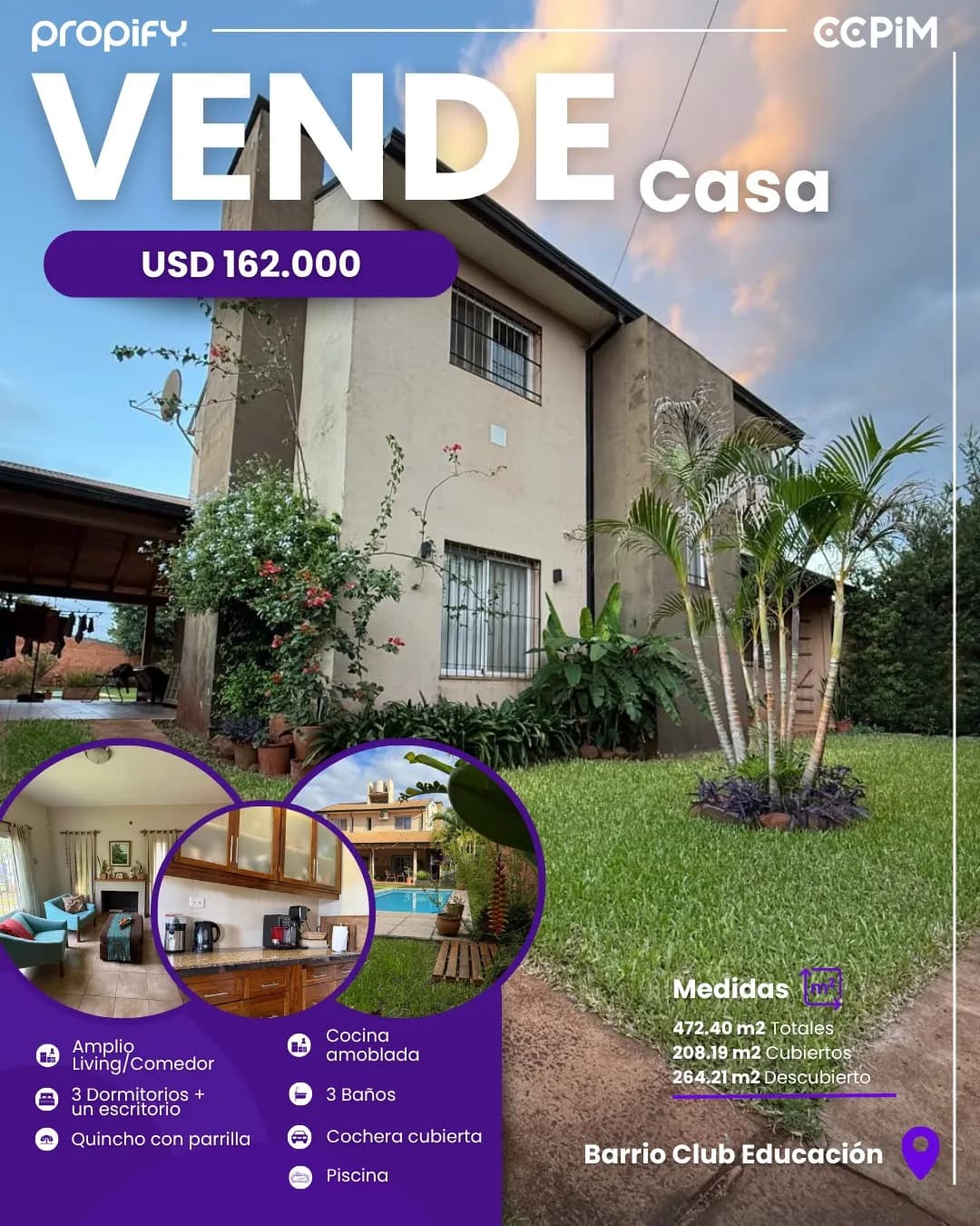 Casa en Venta | Barrio Club Educación