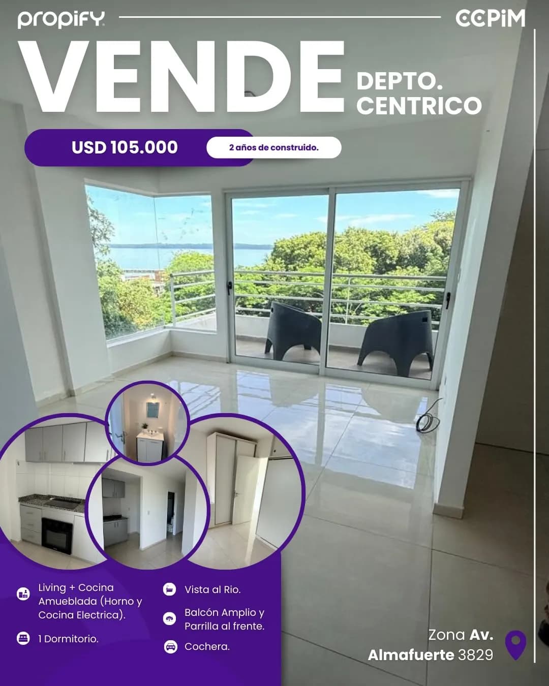 Departamento en venta con vista al rio!