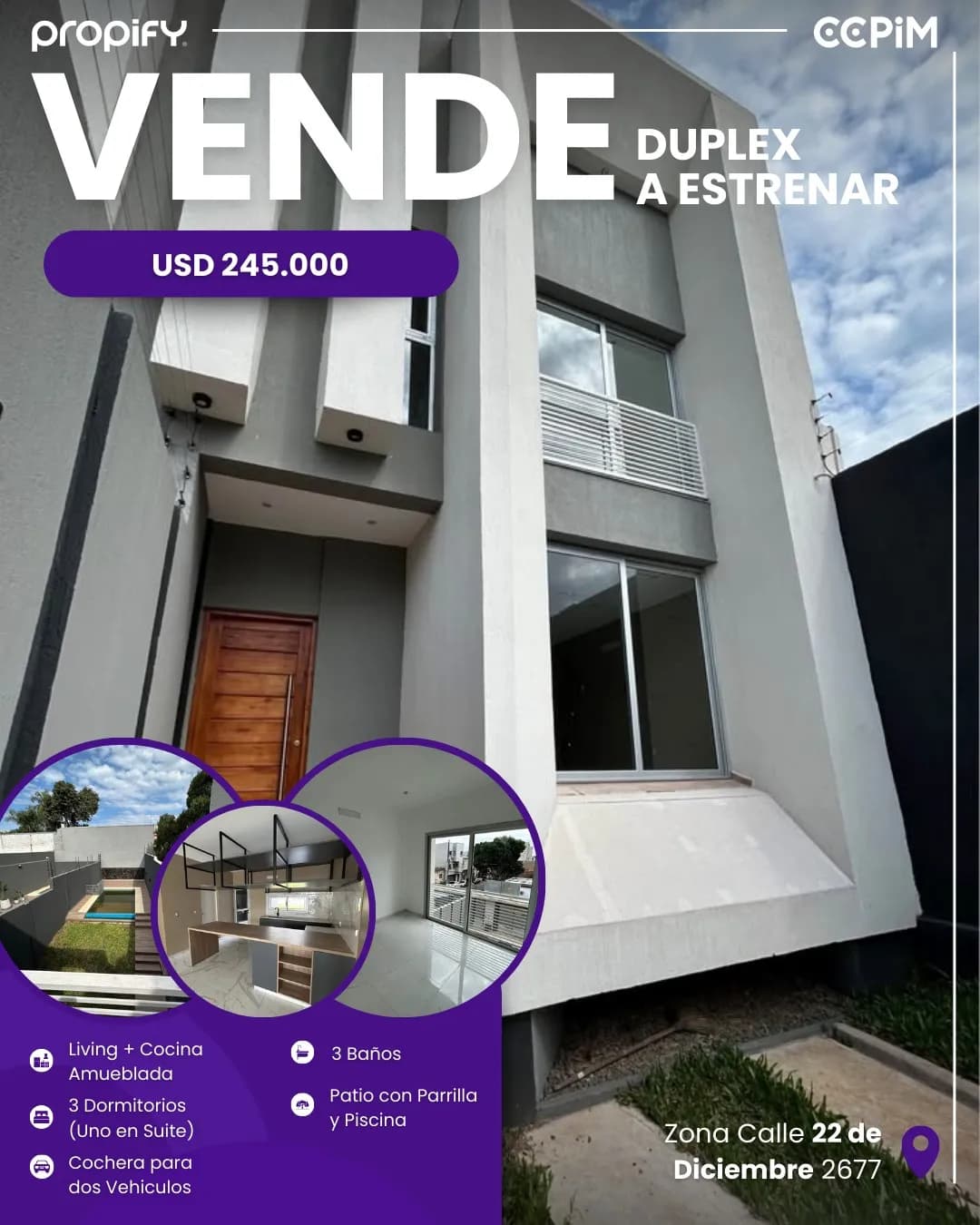 Dúplex a estrenar en venta | Calle 22 de Diciembre