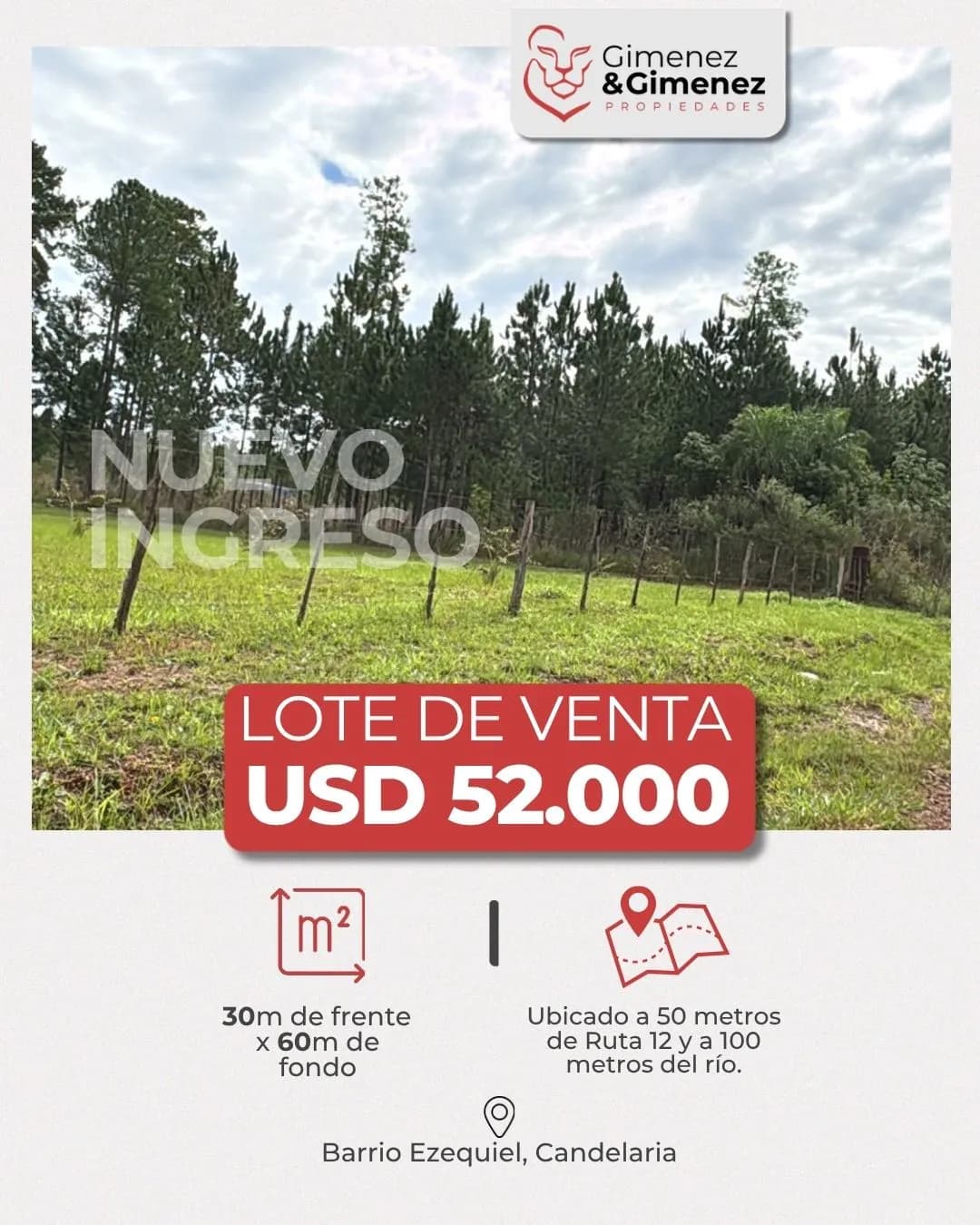 Lote 30×60 en Barrio Ezequiel – Candelaria