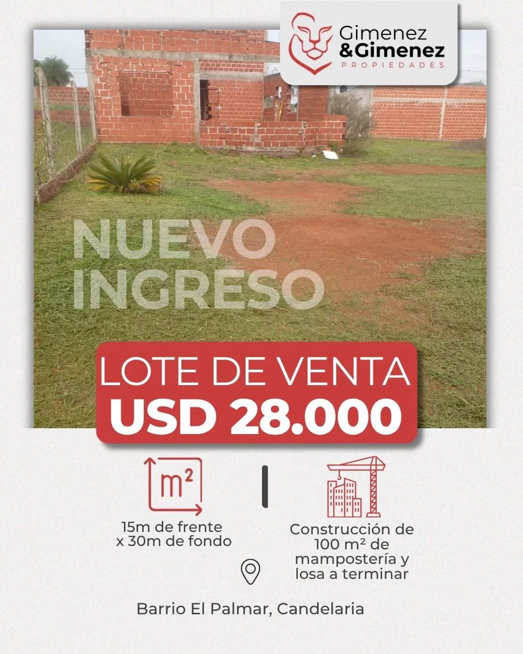 PROPIEDAD EN VENTA – BARRIO EL PALMAR, CANDELARIA
