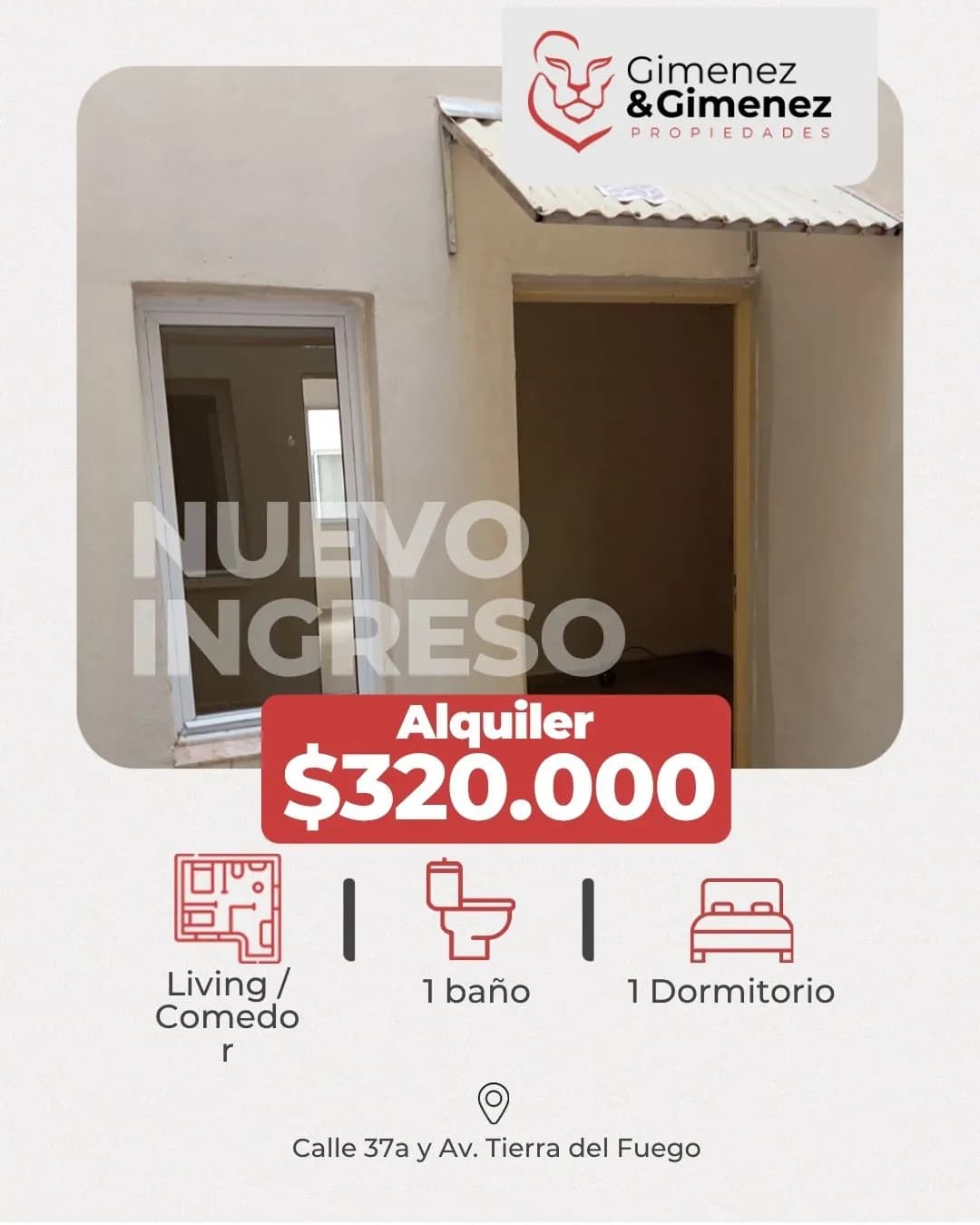 Departamento 1 dormitorio Zona 37A y Av. Tierra del Fuego