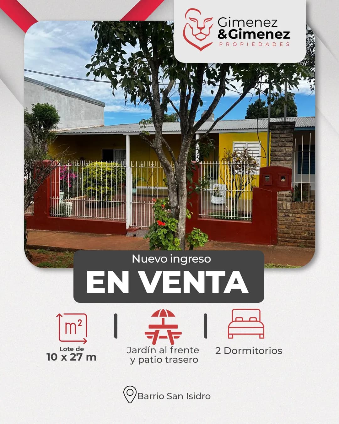 Casa en venta 2 dormitoriros en Barrio San Isidro
