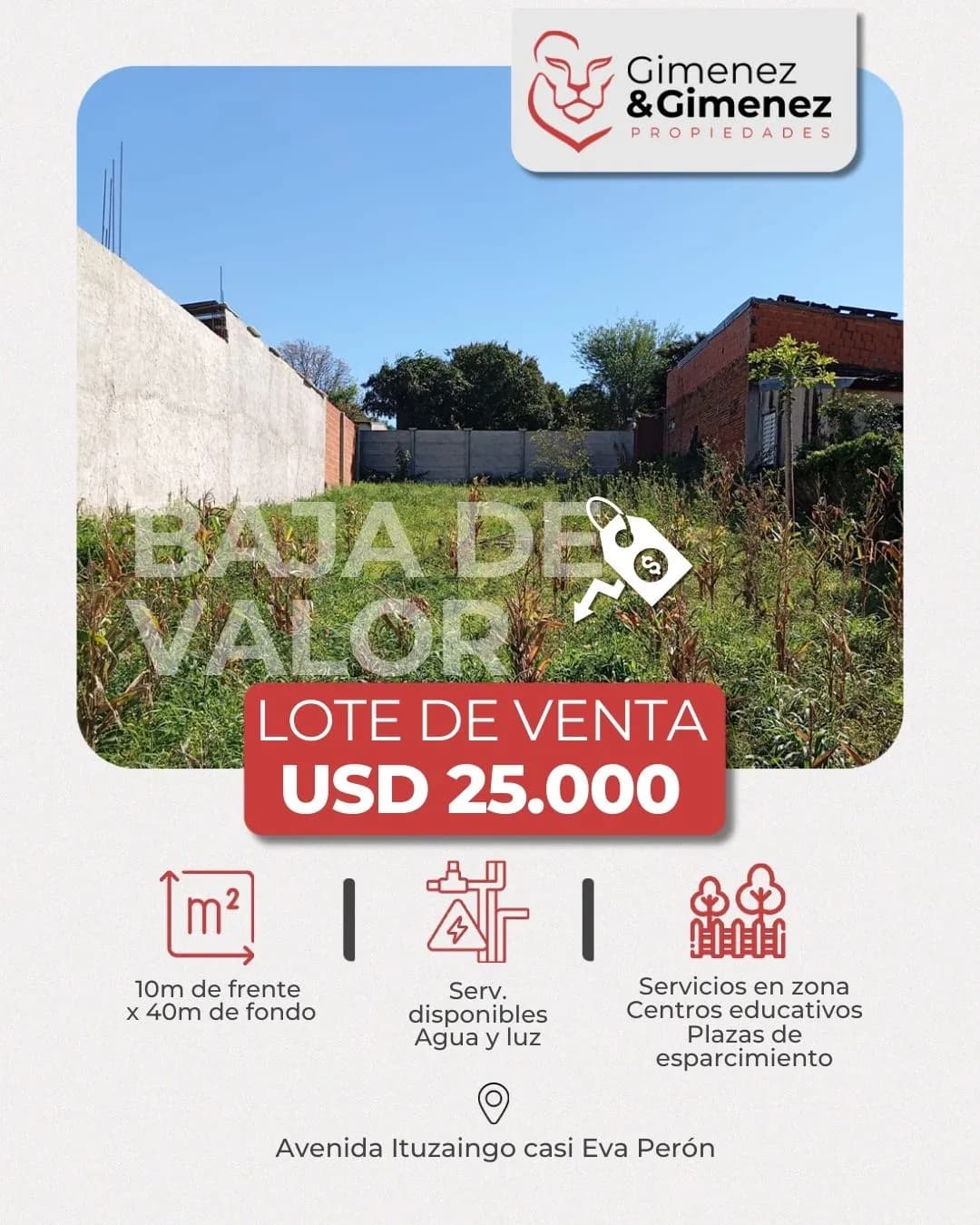 Lote En Venta por Av. Ituzaingo Casi Av. Eva Perón