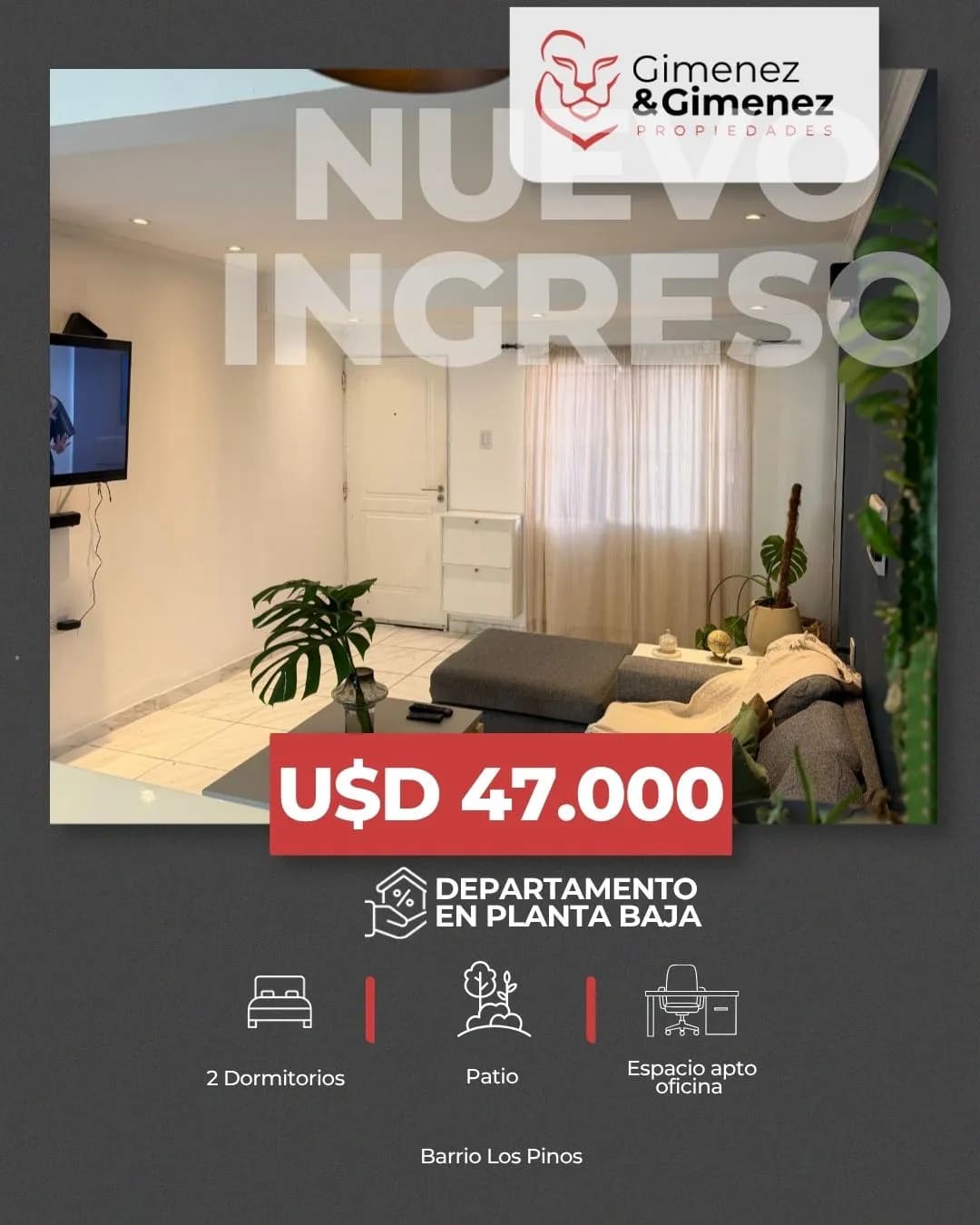 Departamento 2 dormitorios en Barrio los pinos