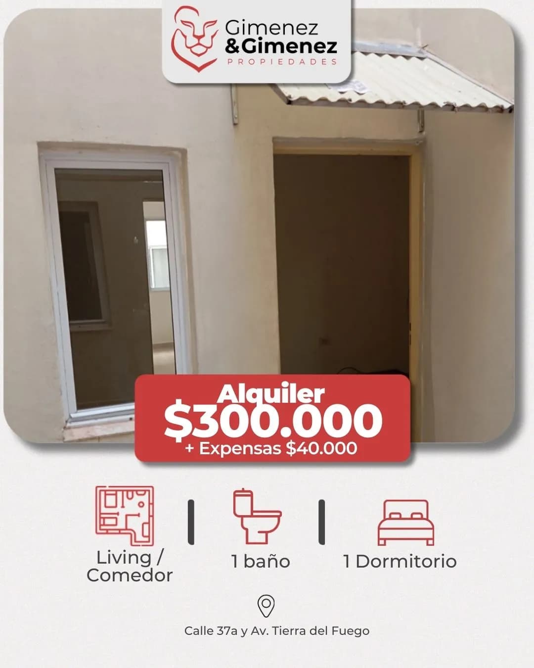 EN ALQUILER departamento 1 dormitorio – Av tierra del fuego
