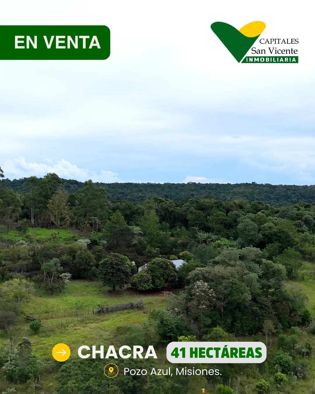 Chacra 41 Hectareas,Pozo Azul, Misiones