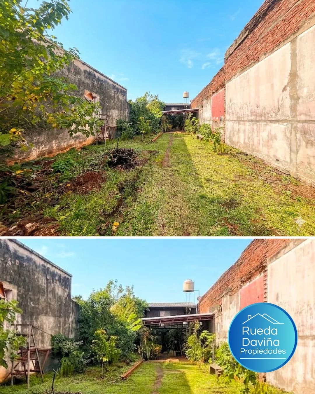 Terreno amplio con jardín verde