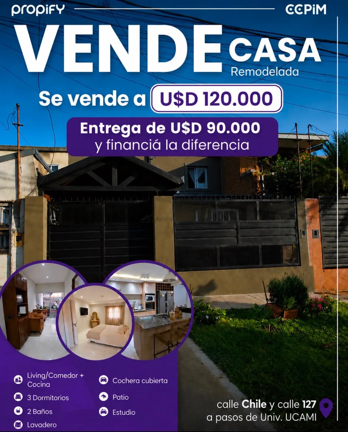 Publicidad inmobiliaria de casa remodelada
