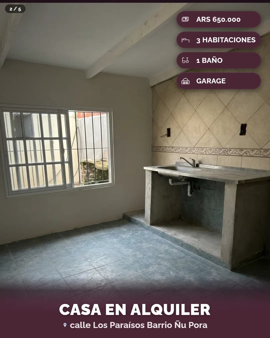 Cocina de casa en alquiler