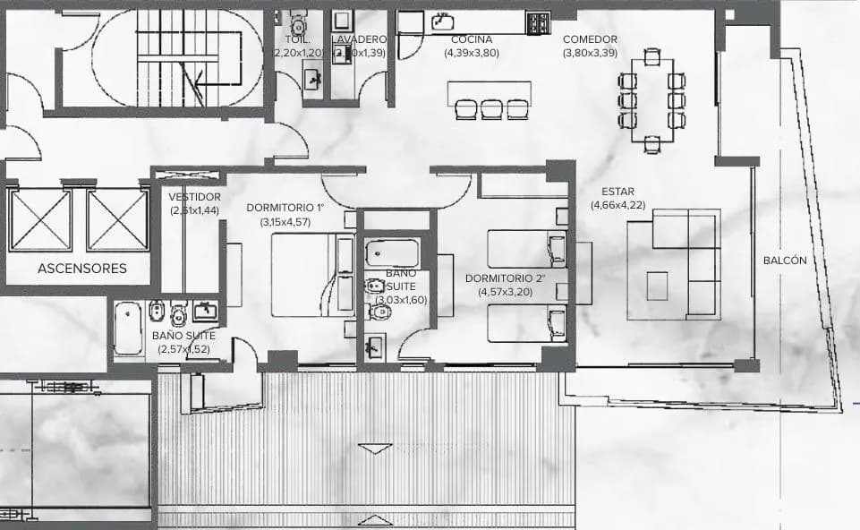 Departamento en  venta dos dormitorios
