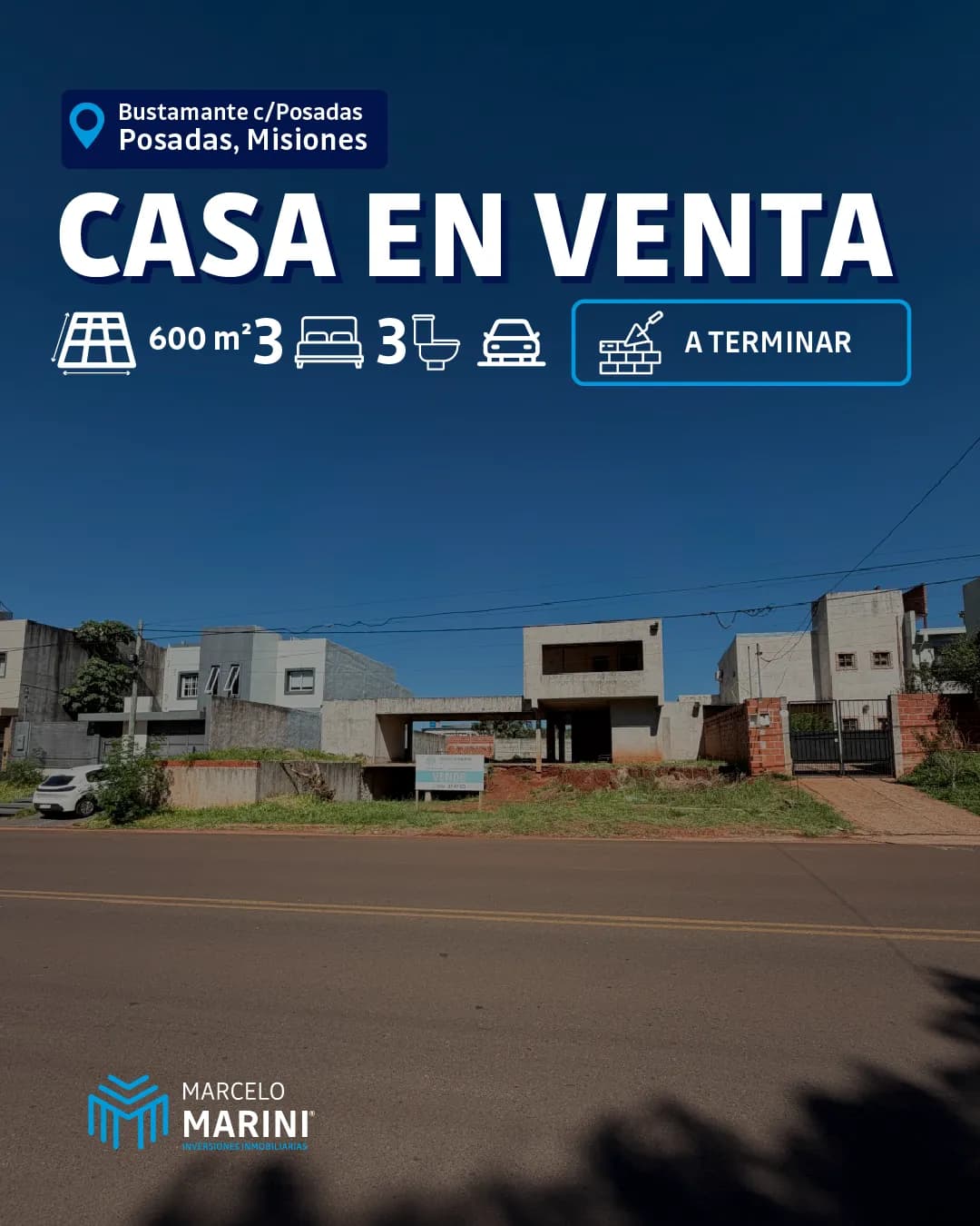 Casa en venta a terminar
