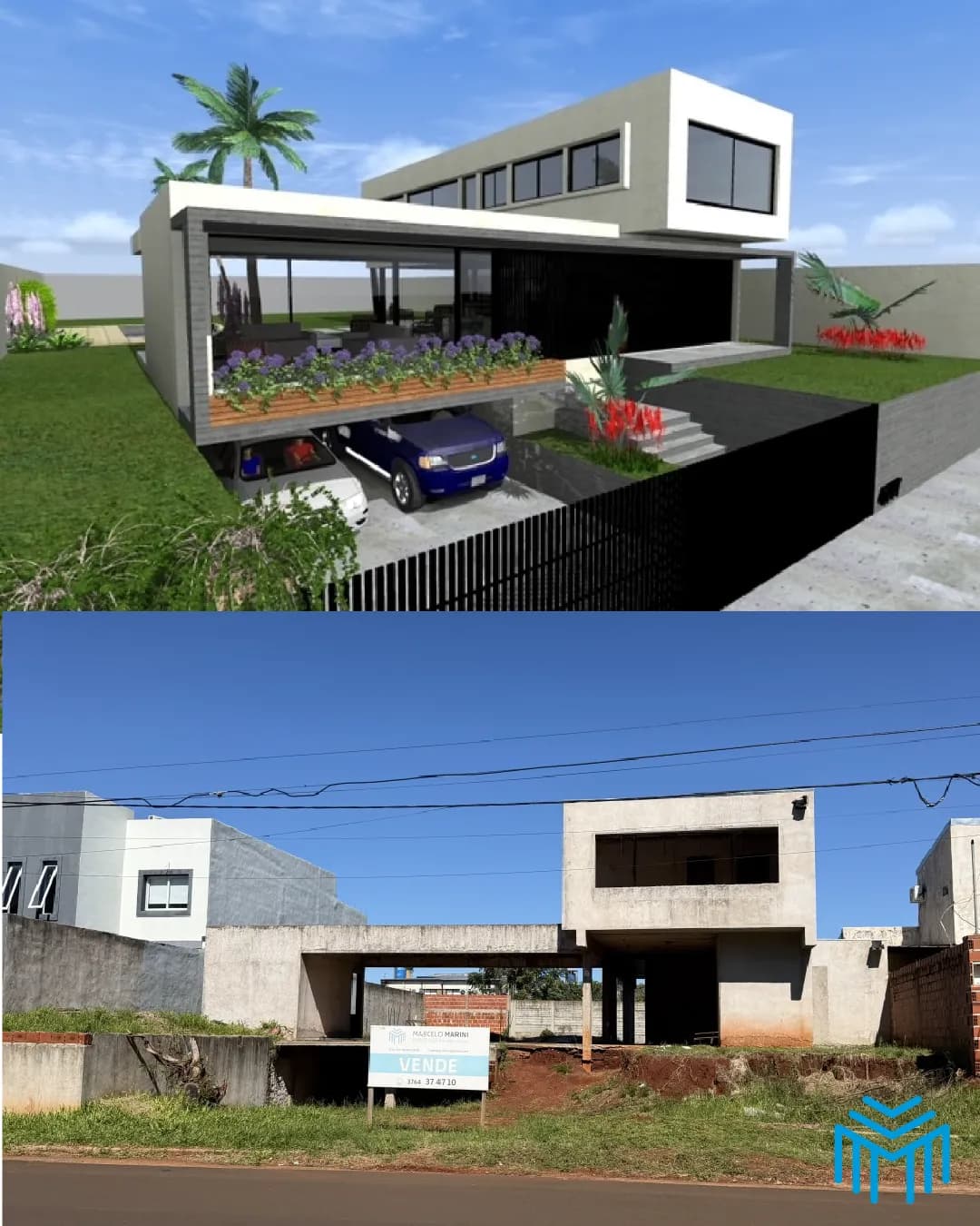 Casa moderna en construcción en venta