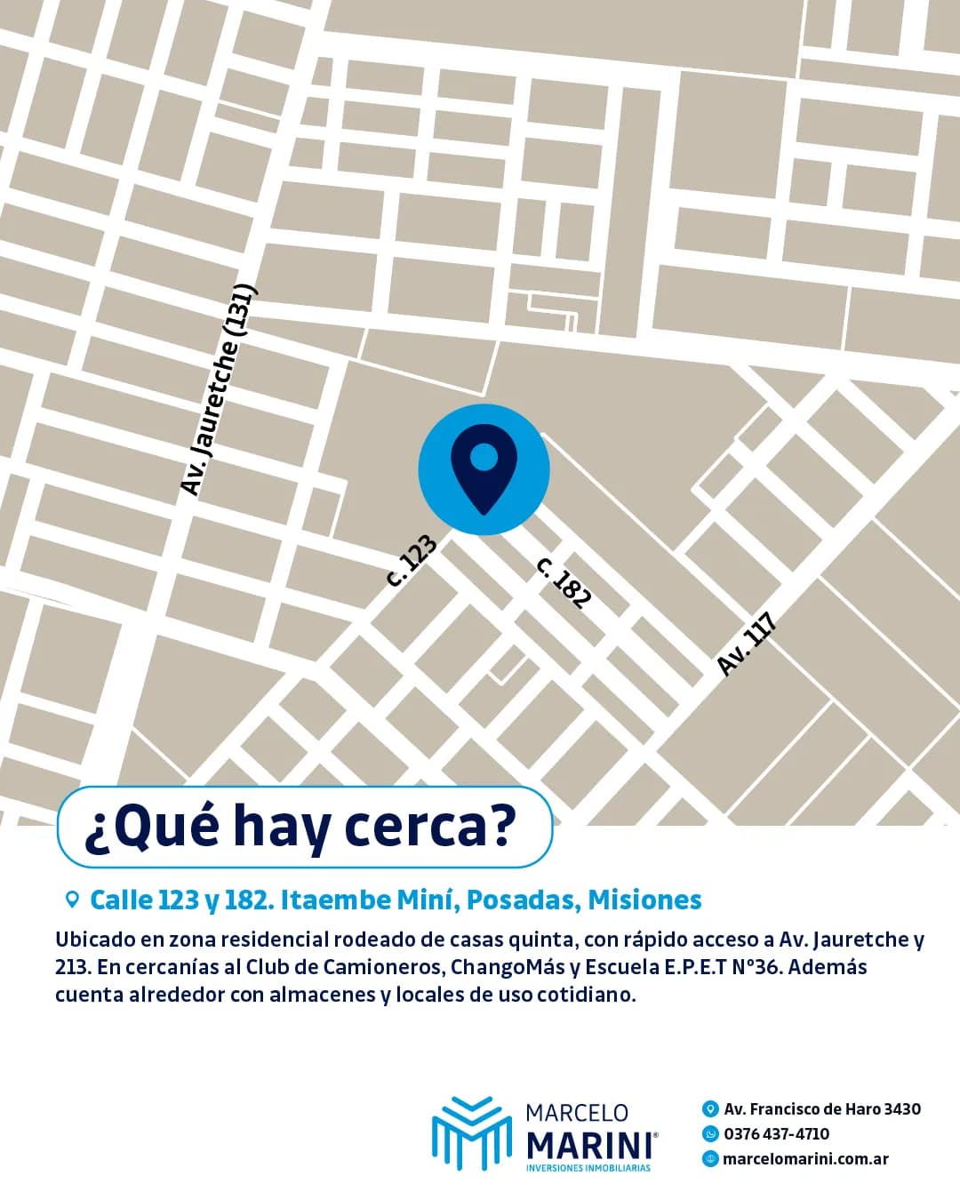 Mapa de ubicación de un inmueble