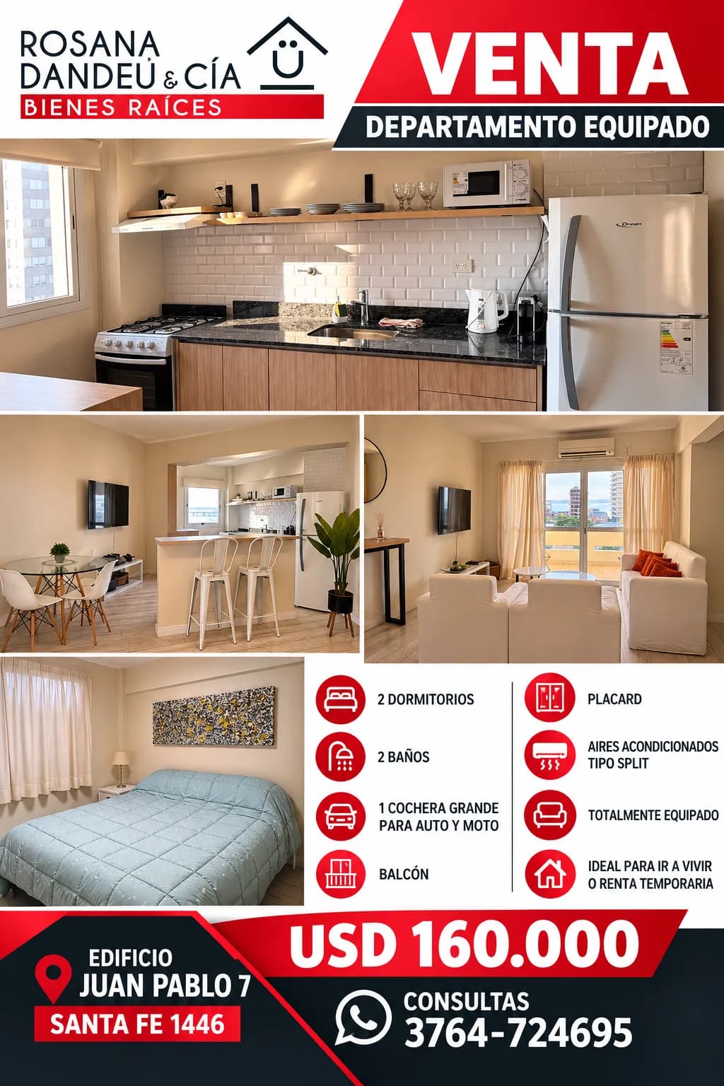 Anuncio de venta de departamento equipado