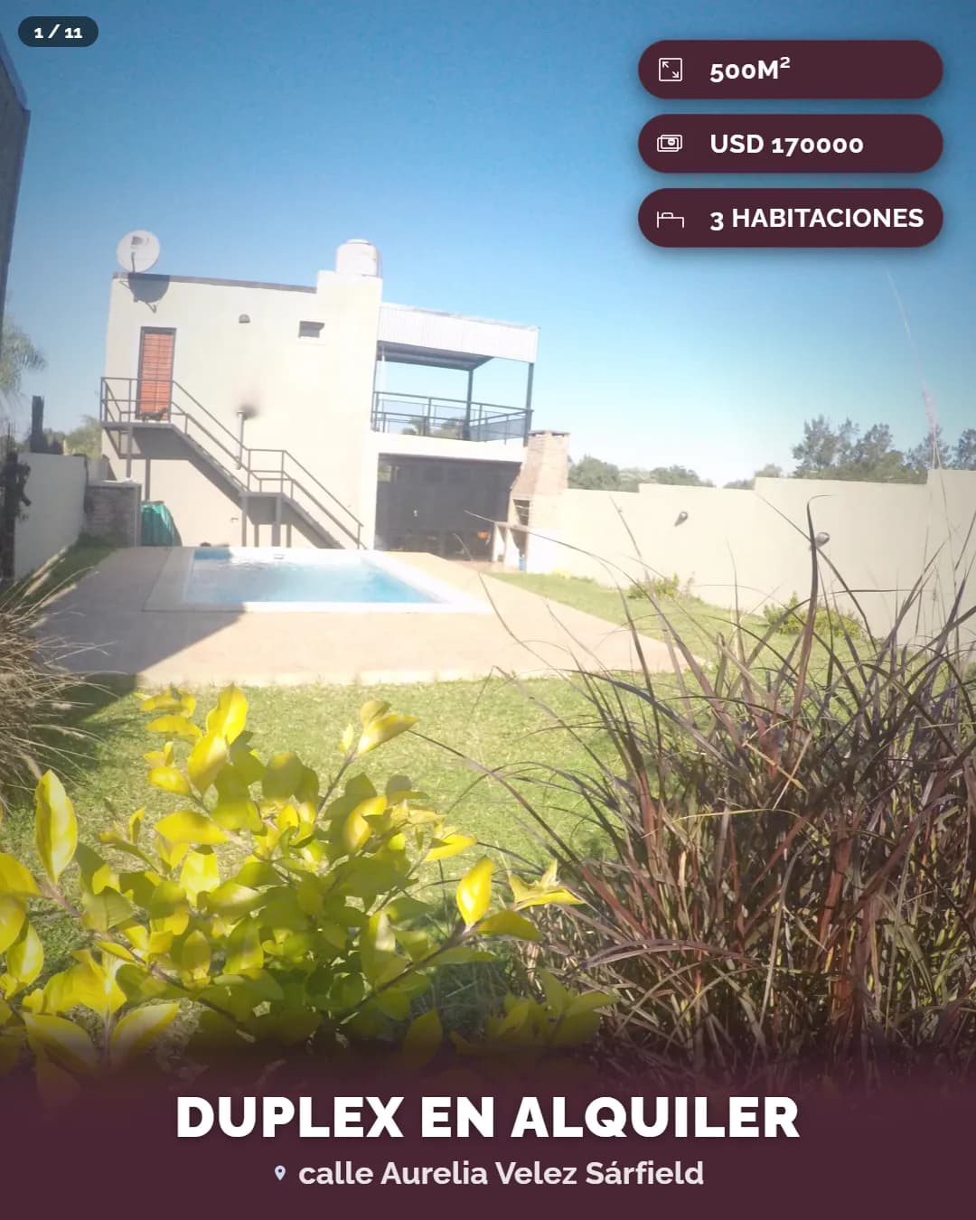 Dúplex moderno con piscina y jardín