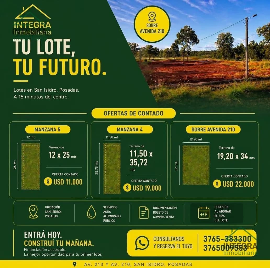Terreno en venta en Posadas