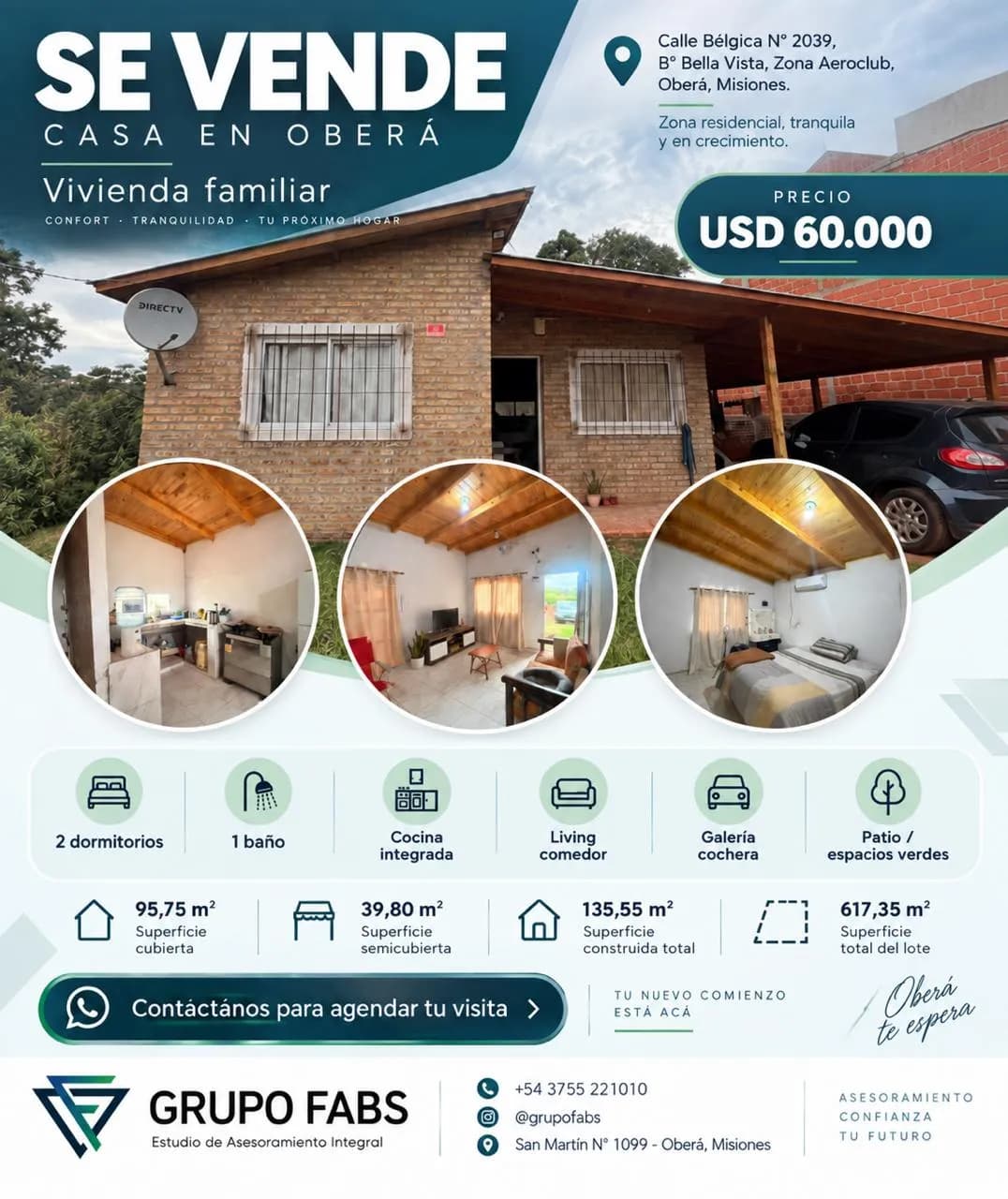 Anuncio inmobiliario de casa en venta