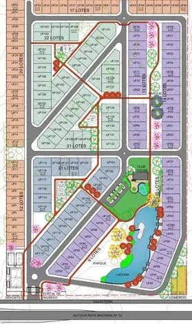 Plano de un desarrollo inmobiliario