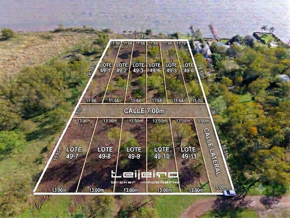 Vista aérea de lotes en venta