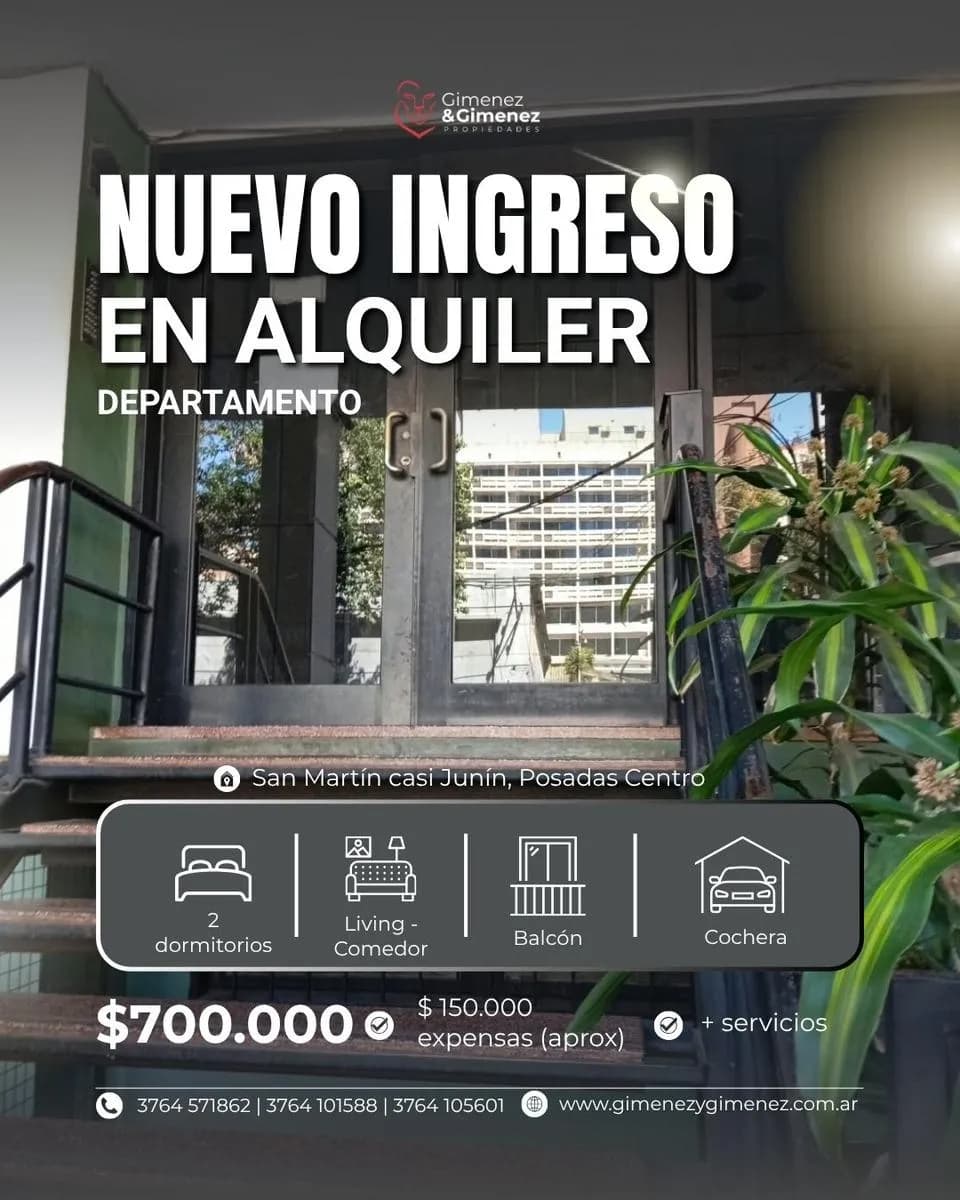 Departamento en alquiler en Posadas